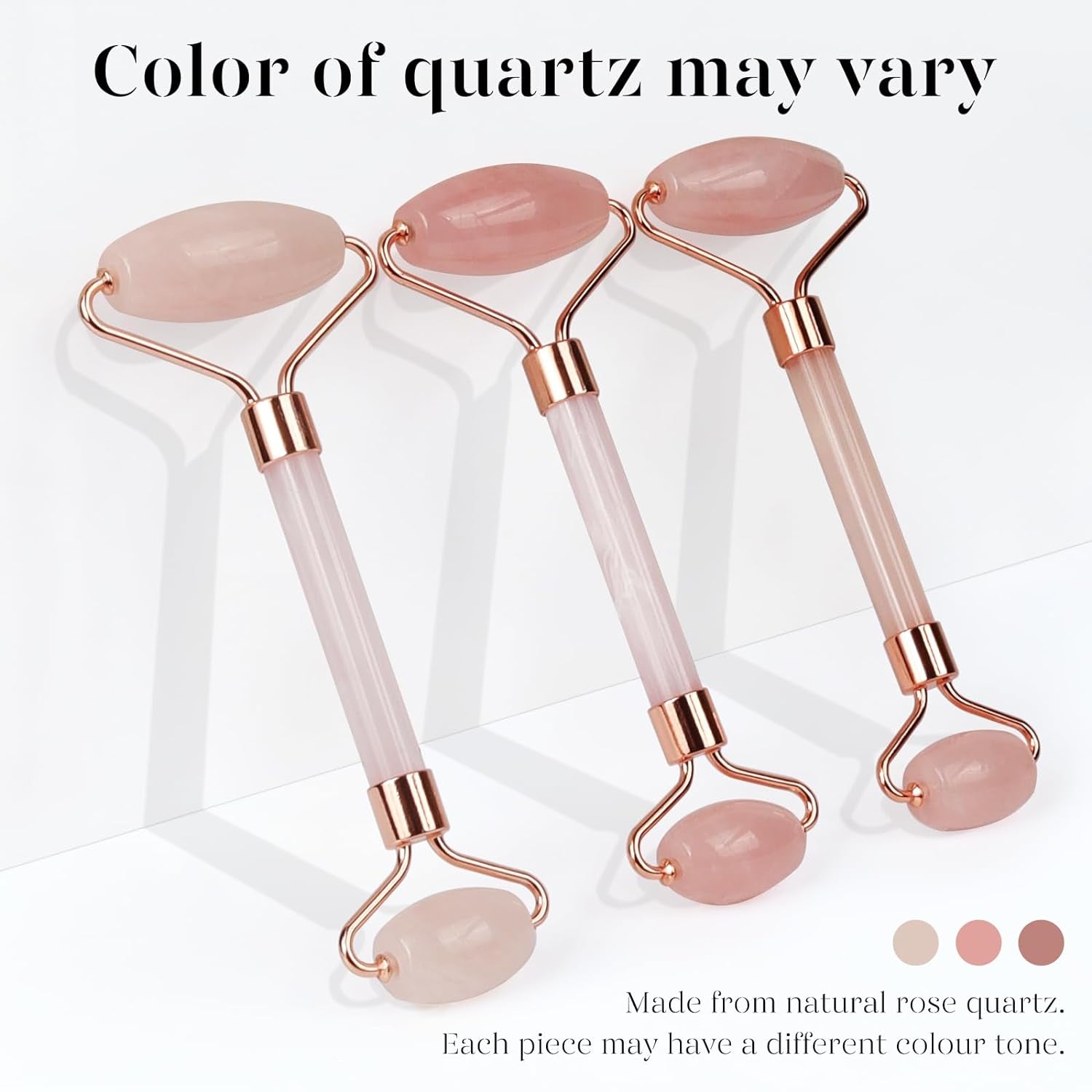 Jade Roller & Gua Sha, Face Roller, Facial Beauty Roller Skin Care Tools, Self Care Gift for Men Women, Massager for Face, Eyes, Neck, Relieve Fine Lines and Wrinkles - Rose Quartz