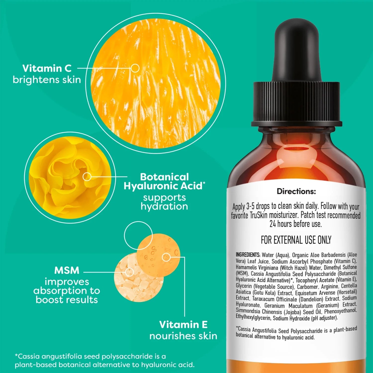 Vitamin C Serum for Face, anti Aging Facial Serum with Hyaluronic Acid for All Skin Types, 0.4 Fl Oz