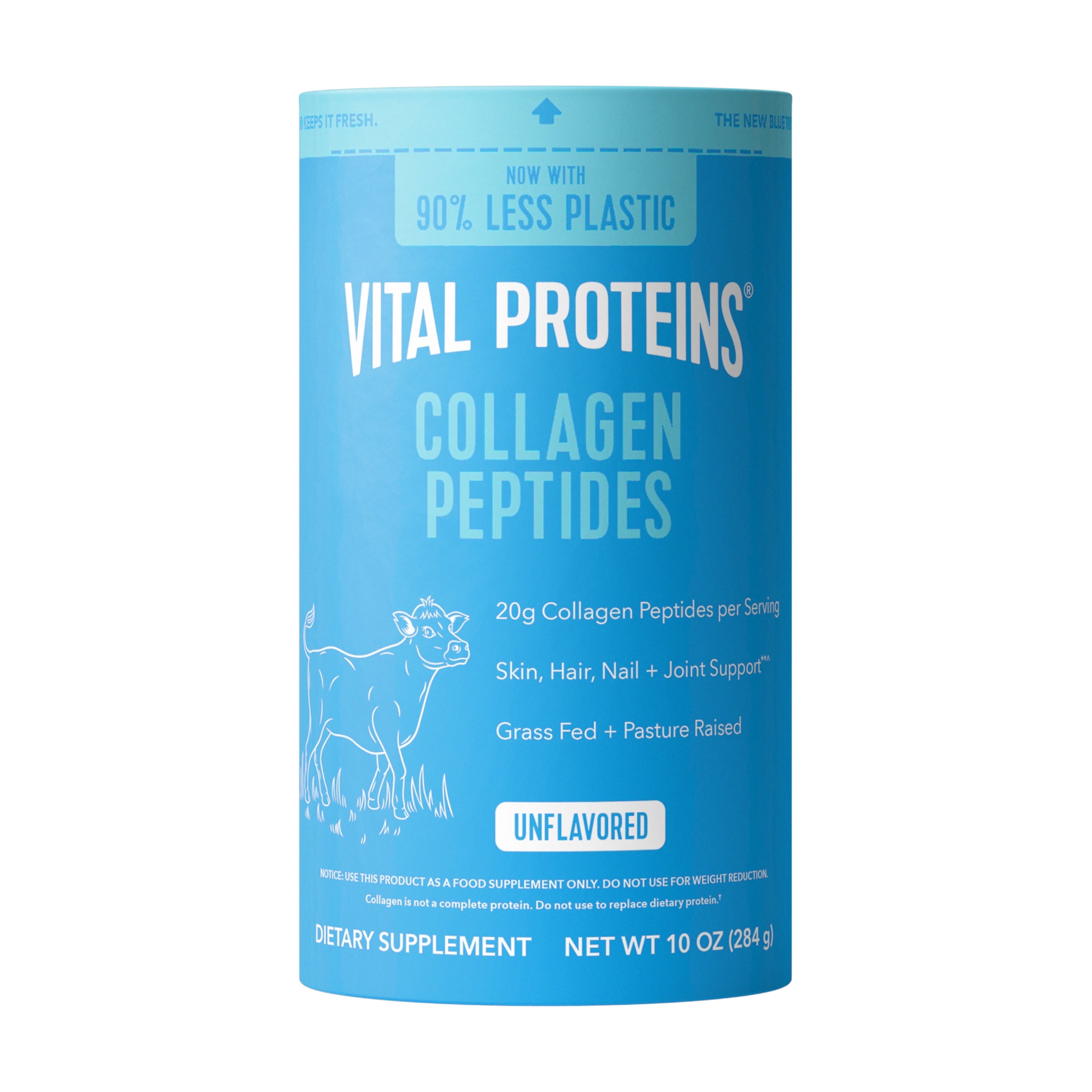 Collagen Peptides Powder Supplement for Hair, Skin and Nails, Unflavored, 10 Oz